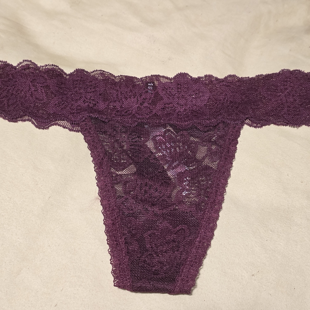 PINK Victoria's Secret Deep Purple Lace Panties